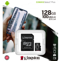 Kingston MicroSDXC, 128GB, Class 10 UHS-I – inkl. adaptor